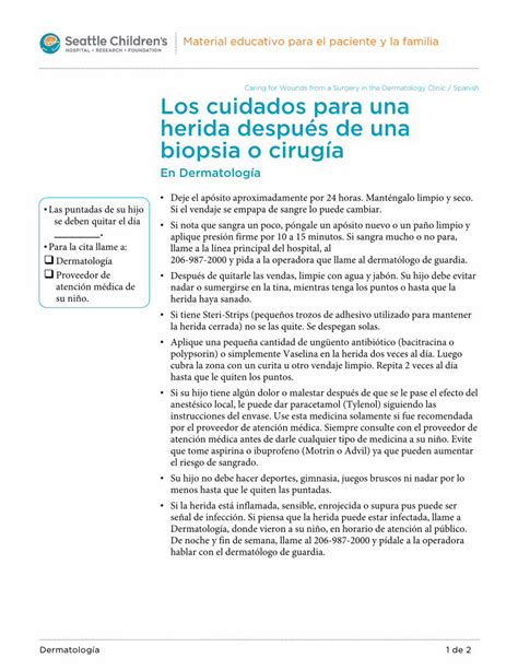 Pdf Los Cuidados Para Una Herida Despu S De Una Biopsia Bajo