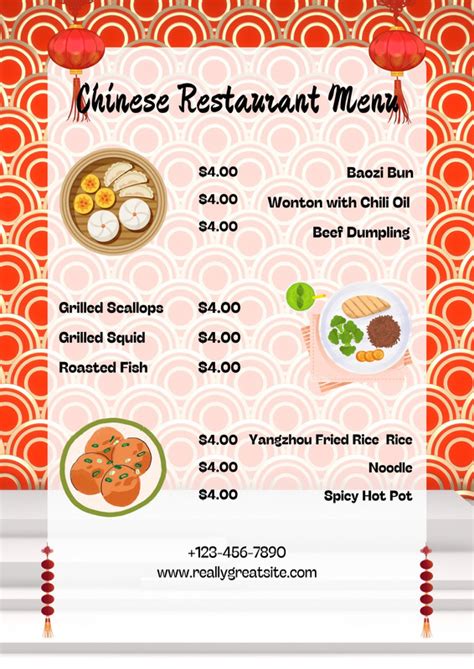 Free Custom Printable Chinese Menu Templates Canva