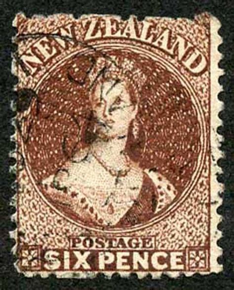 New Zealand Sg D Red Brown Wmk Large Star Perf Thick Paper