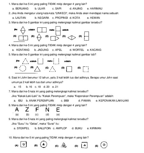 Soal Cognitive Ability Test Ruang Ilmu