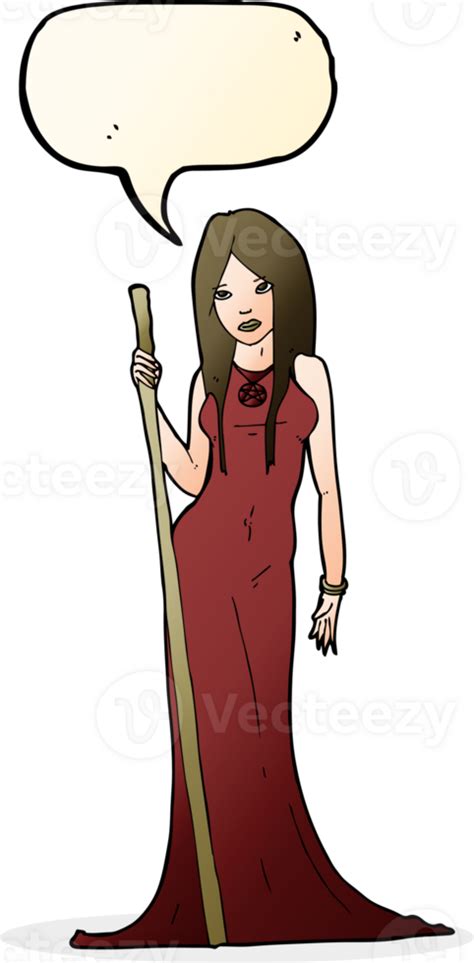 Cartoon Sorceress With Speech Bubble 39920965 Png