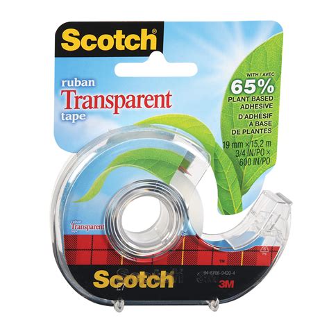 Scotch Transparent Tape With Plant Based Adhesive And Refillable