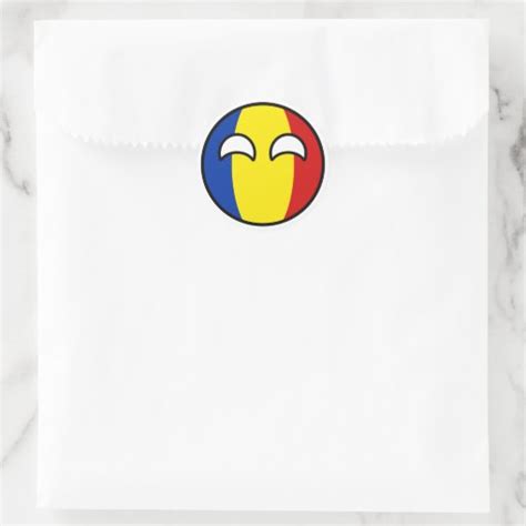 Funny Trending Geeky Romania Countryball Classic Round Sticker Zazzle