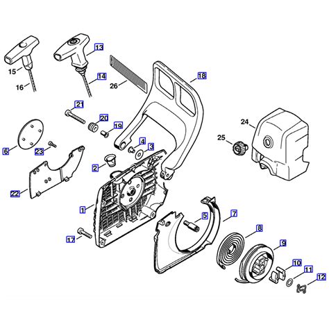 Stihl Ms Chainsaw Ms W Parts Diagram Rewind Starter