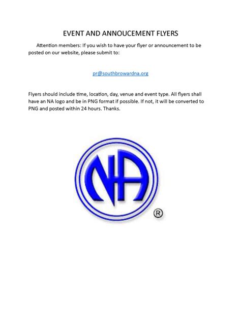 Events And Announcements South Broward Area Of Narcotics Anonymous