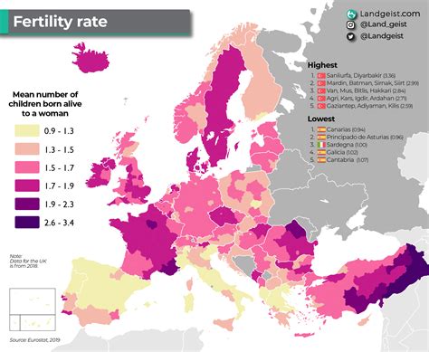 Fertility Rate In Europe MapPorn