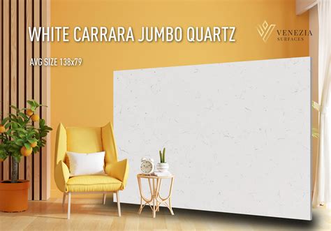 White Carrara Jumbo Quartz Venezia Surfaces Venezia Stone