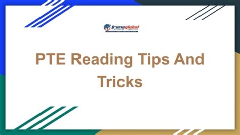 Pte Reading Tips And Tricks