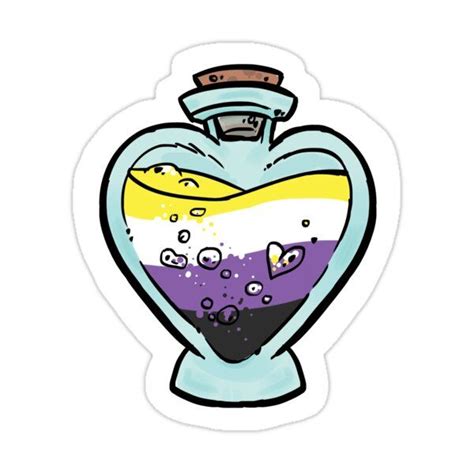 Potions Of Pride Nonbinary Love Bottle Sticker For Sale By