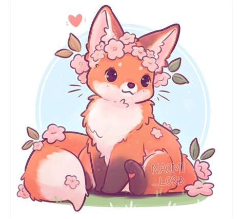 Pin On Открытки Cute Fox Drawing Cute Kawaii Animals Cute Animals