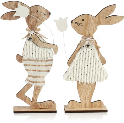 Amazon De Heitmann Deco Er Osterhasen Set Holz Hasen Sch Ne