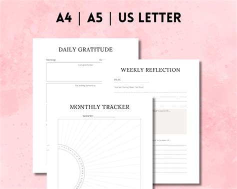 Yoga Planner Printable Yoga Poses Journal Wellness Planner Gratitude