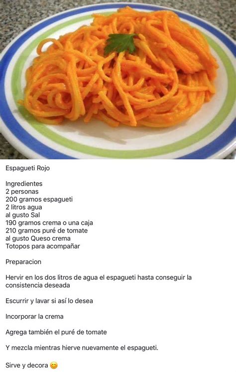 Receta Para Hacer Espagueti Rojo