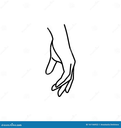 Woman`s Hand Icon Line Vector Illustration Of Female Hand Lineart In