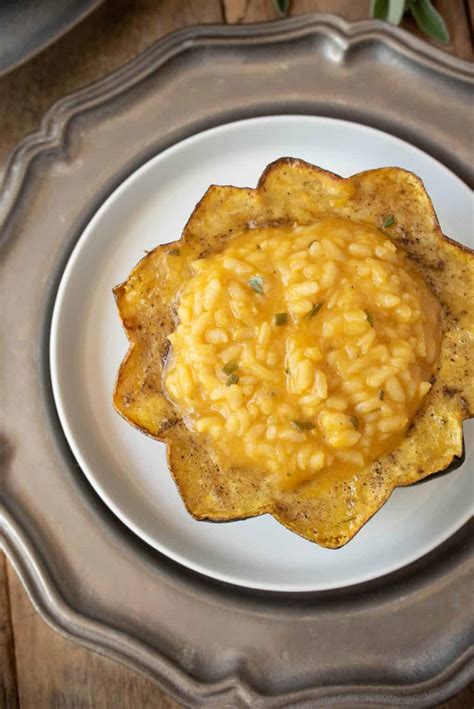 Pumpkin Risotto Stuffed Acorn Squash Culinary Ginger