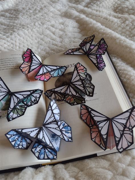 Paper Origami Butterfly Corner Bookmark Choose Your Own Etsy