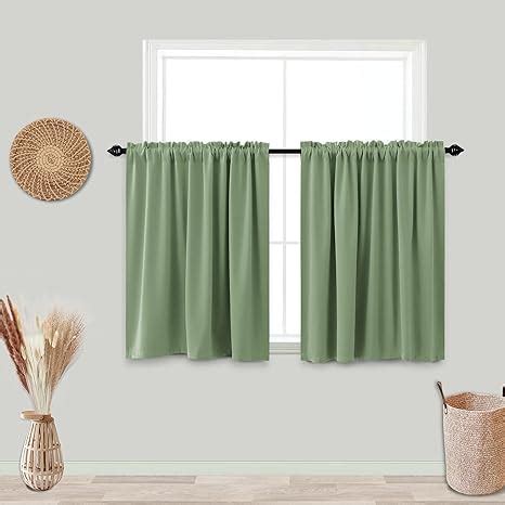 Amazon Koufall Sage Green Curtains Inch Length For Bathroom