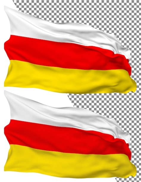 Premium PSD South Ossetia Flag Wave Isolated Plain Bump Texture