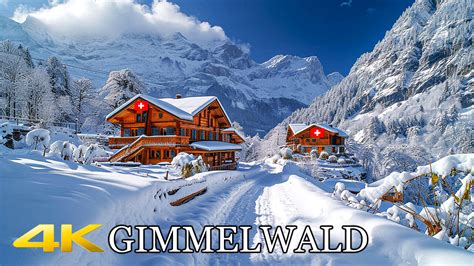 Gimmelwald 🇨🇭 ️A Snowy Winter FairyTale Alpine Village in Switzerland 4K