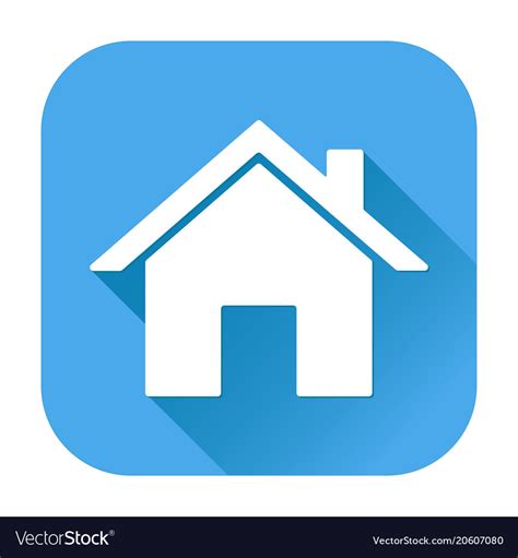 Home Icon White Silhouette On Blue Square Vector Image