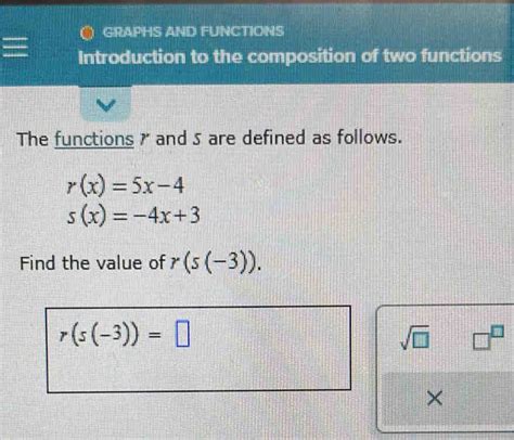 Solved Graphs And Functions Introduction To The Composition Of Two