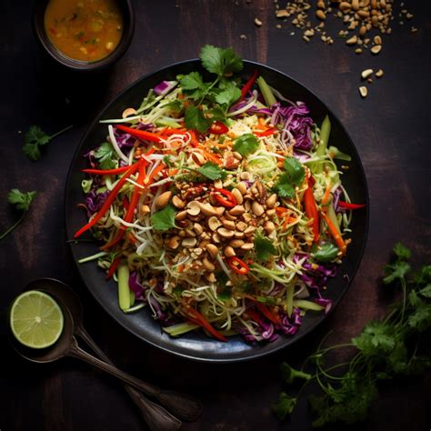 Spring Roll Salad With Spicy Peanut Ginger Dressing The Spice Girl Kitchen