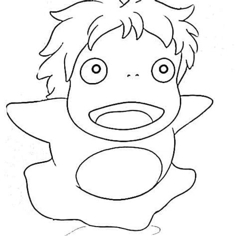 Coloriage Ponyo très Mignonne télécharger et imprimer gratuit sur