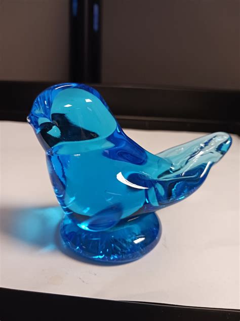 Vintage 1999 Leo Ward Art Glass Bluebird Of Happiness Etsy