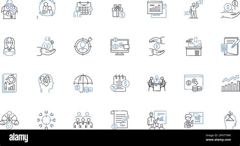 Cash Flow Planning Line Icons Collection Budgeting Forecasting Analysis Strategy