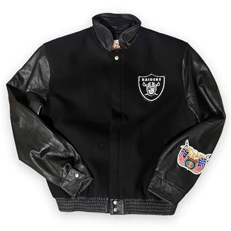 Jeff Black Las Vegas Raiders Wool Leather Varsity Jacket