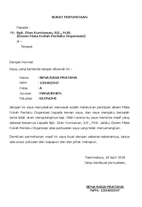 10 Contoh Surat Permohonan Maaf Dan Cara Membuat Halaman Imagesee