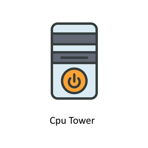 Cpu Tower Vector Fill outline Icons. Simple stock illustration stock ...