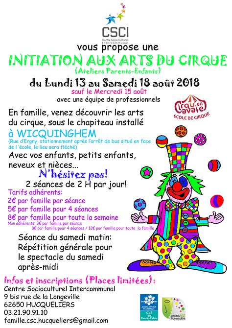 Du Lundi Au Samedi Ao T Ateliers Parents Enfants Initiation Aux