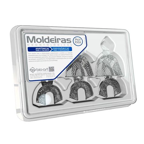 Kit Moldeira Perfurada Inox Para Desdentado 6 Unidades Bio Art