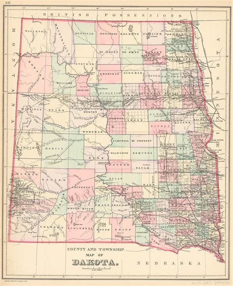 County Map and Township Map of Dakota - Art Source International