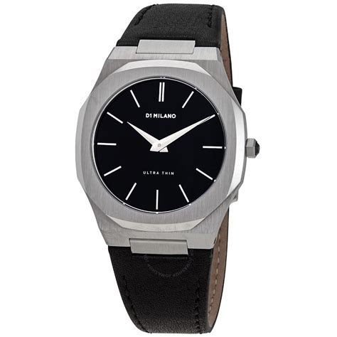 D1 Milano Ultra Thin Quartz Black Dial Mens Watch Utlj01 761856508644