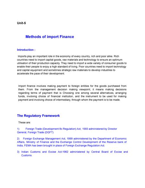 methods  import finance unit methods  import finance