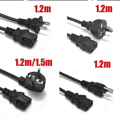 Eu Us 220v Ac Power Cord 3 Prong 1 2m 100w Au Uk Euro Plug Iec