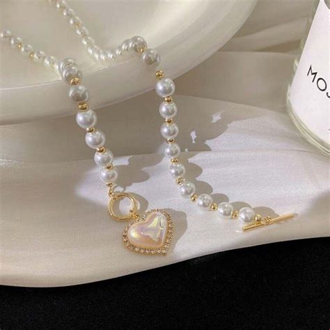 Ot Buckle Lock Imitation Pearl Necklace Engagement Necklaces Fashion Ebay