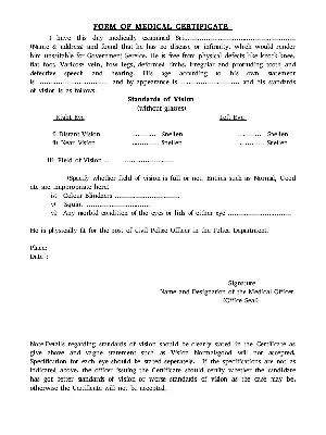 Police Constable Medical Certificate Form Pdf Instapdf