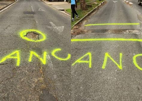 More People Join In The Circling Of Potholes With Spray Paint