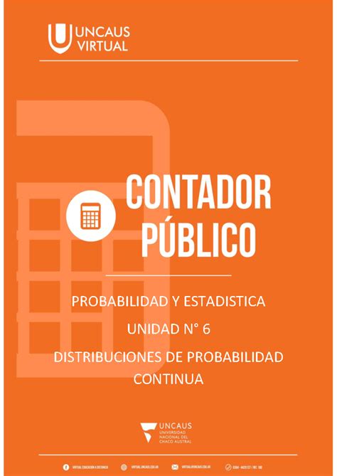 U Distribuciones De Probabilidad Continua M Dulo Probabilidad Y