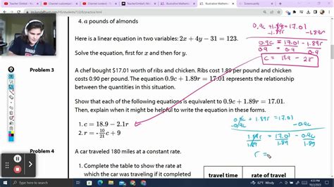 Illustrative Mathematics Algebra 1 Unit 2 Lesson 8 Explained Youtube