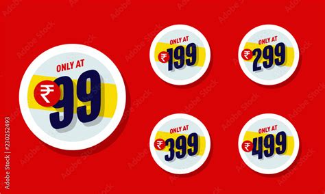 Only For 99 Vector Illustration Badges Of Under Rupees 99 Price Tag