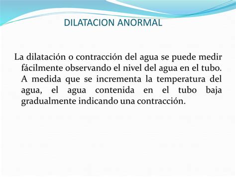 Dilatacion Anormal Del Agua Ppt