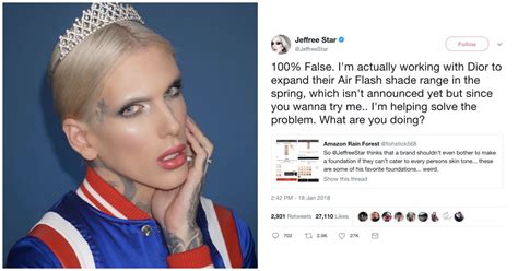 Jeffree Star Claims Hes Making Dior Foundations More Inclusive Teen