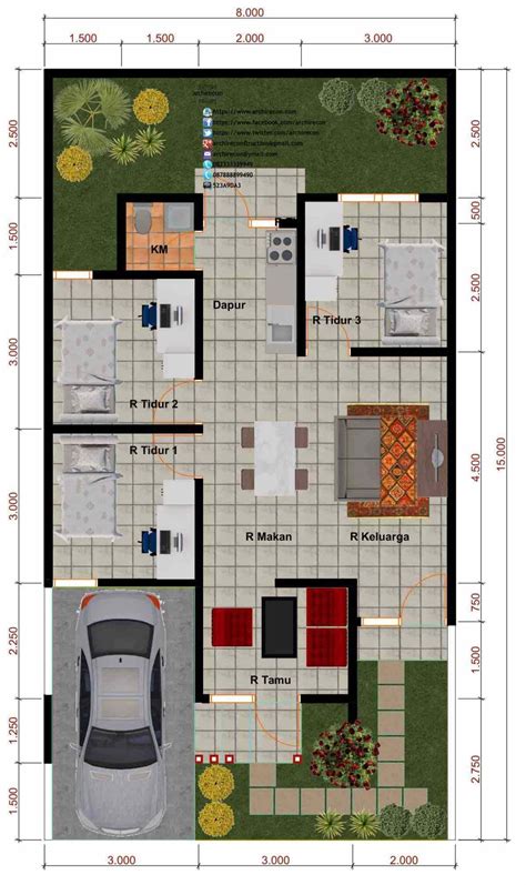 70 Desain Rumah Modern 3 Kamar