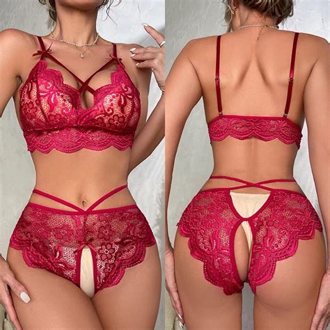 Lingerie De Renda Confort Vel Para Mulheres Conjunto Sexy De Suti E