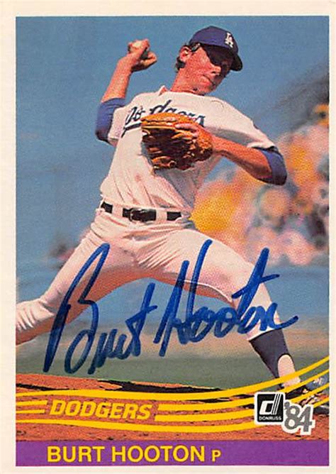 Burt Hooton Autographed Baseball Card Los Angeles Dodgers 1984