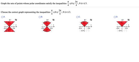 Solved Graph The Sets Of Points Whose Polar Coordinates Chegg